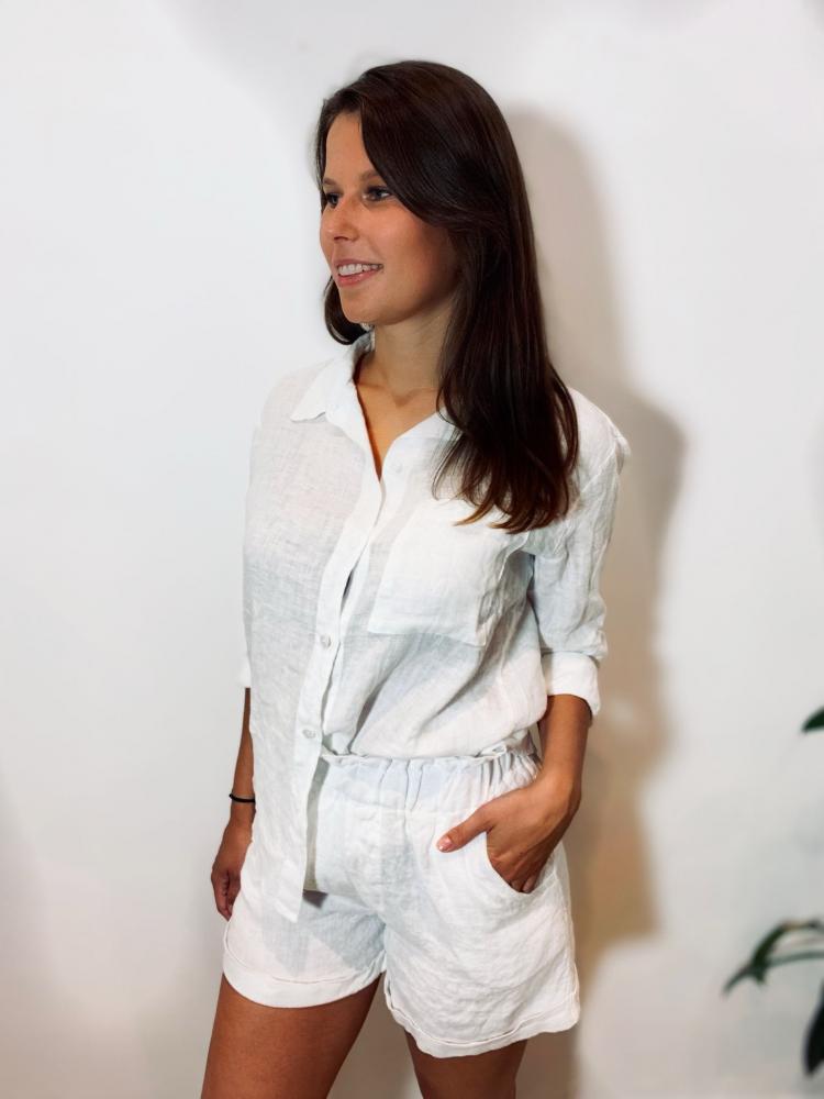 Chemises Chemise Garence en lin blanc