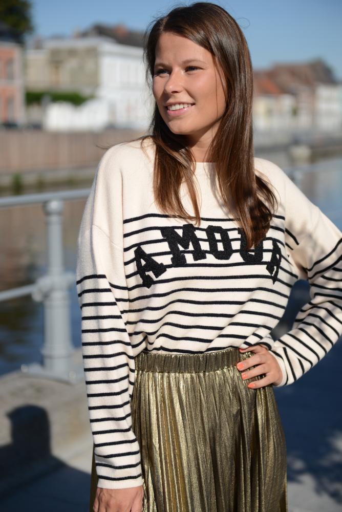 Pull Pull Ninon amour beige à lignes