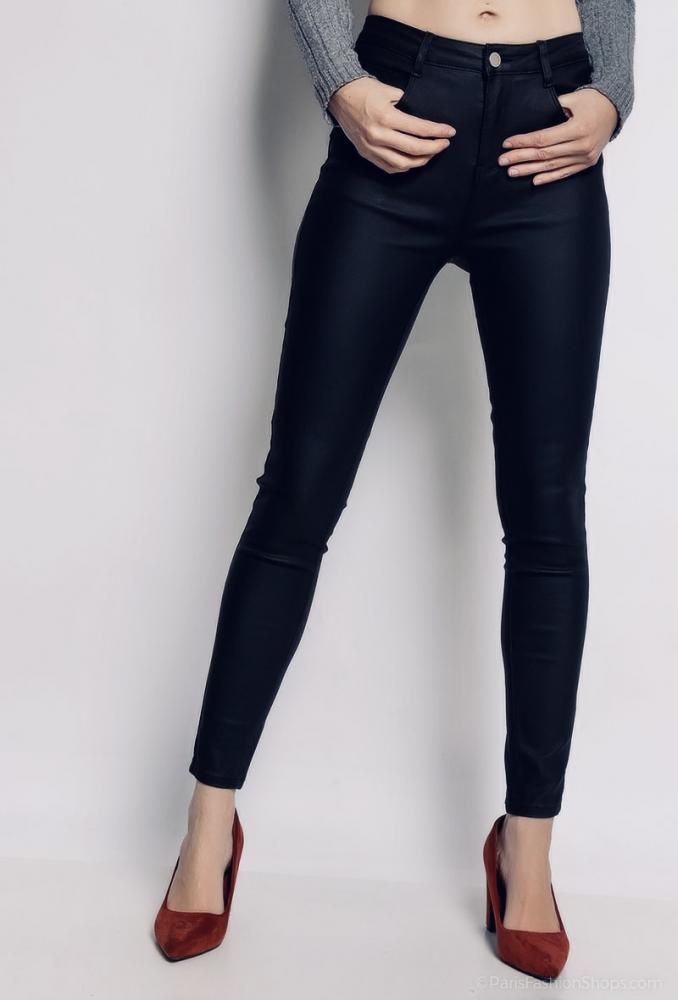 Jeans & Pantalons Pantalon Pia effet huilé noir