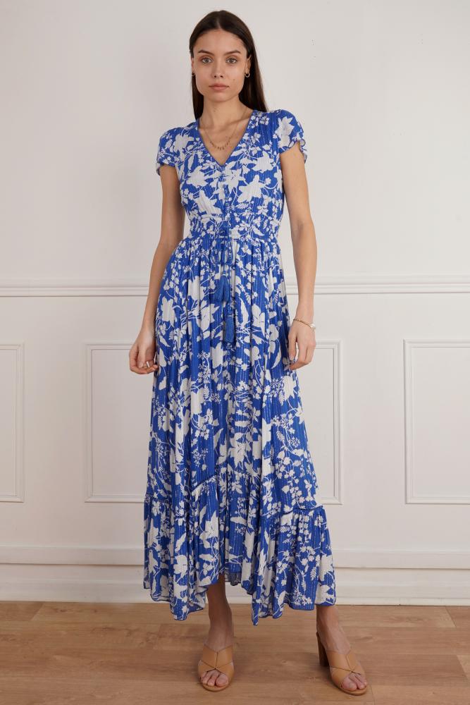 Robe Lory longue dos nu bleue, .