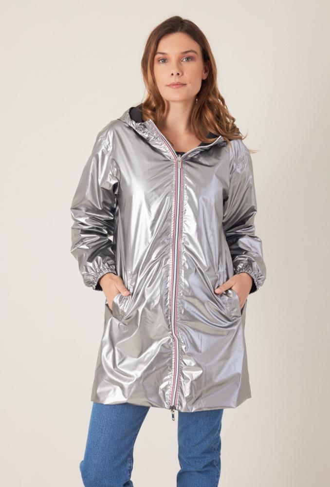 Parka Parka longue réversible Giulia argent noir