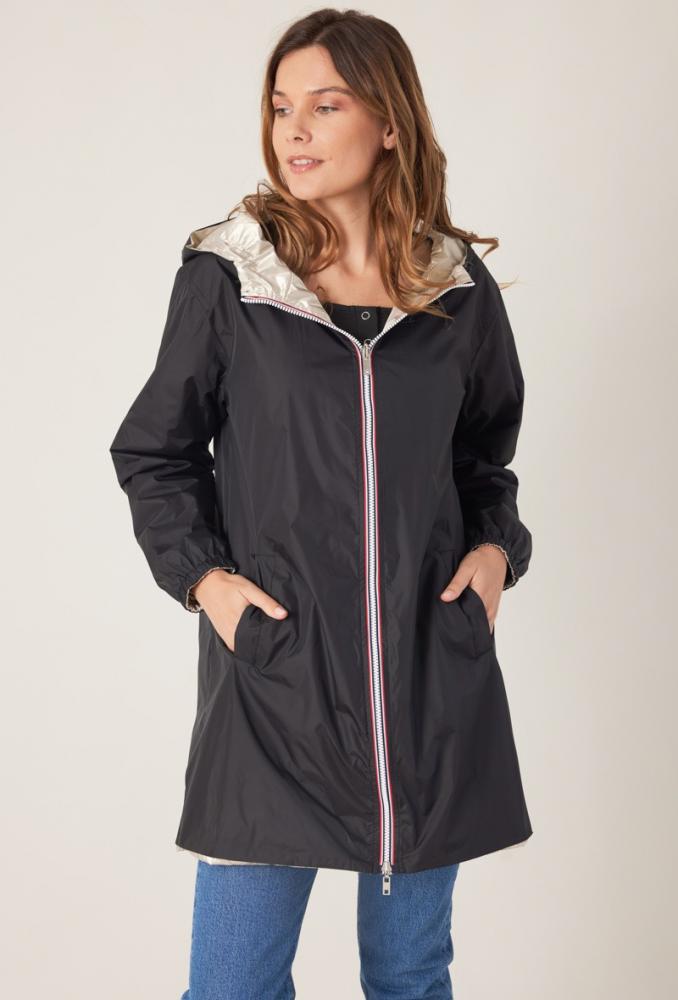 Parka Parka longue réversible Giulia noir or