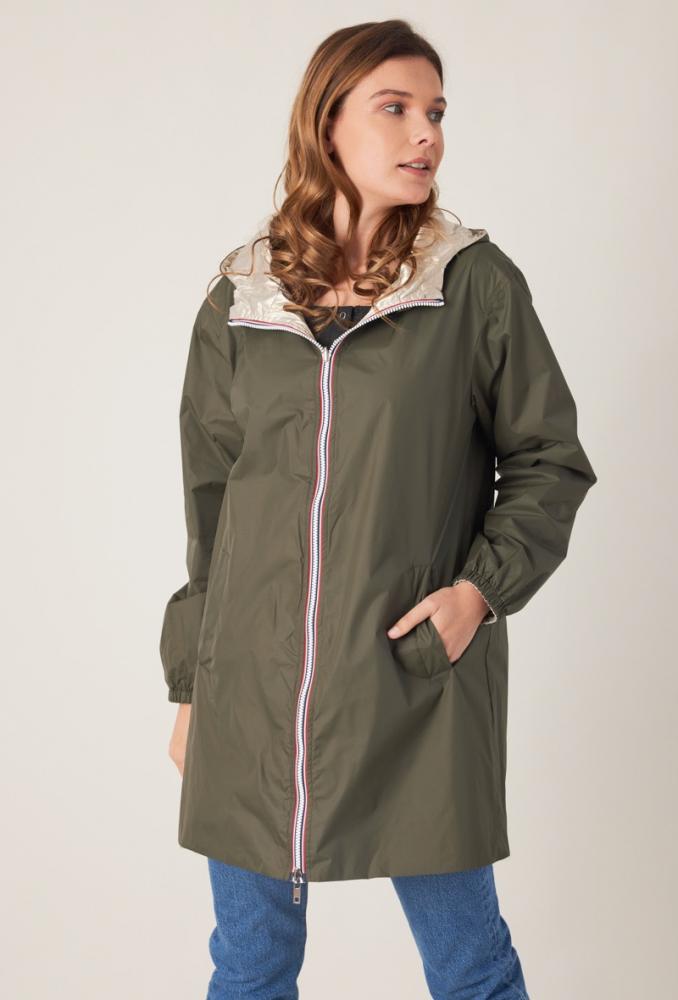 Parka Parka longue réversible Giulia kaki foncé or