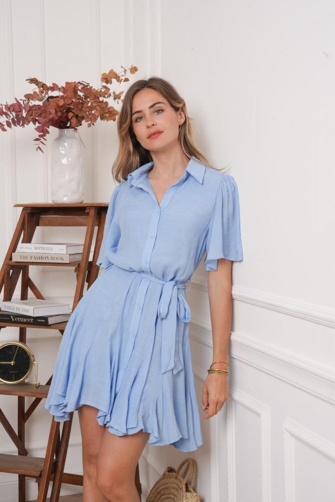 Robe Esther bleu ciel, .