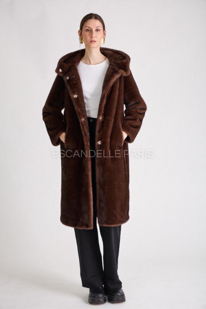 Acheter en ligne Manteau Manteau Annalie fourrure choco Manteau Manteau Annalie fourrure choco