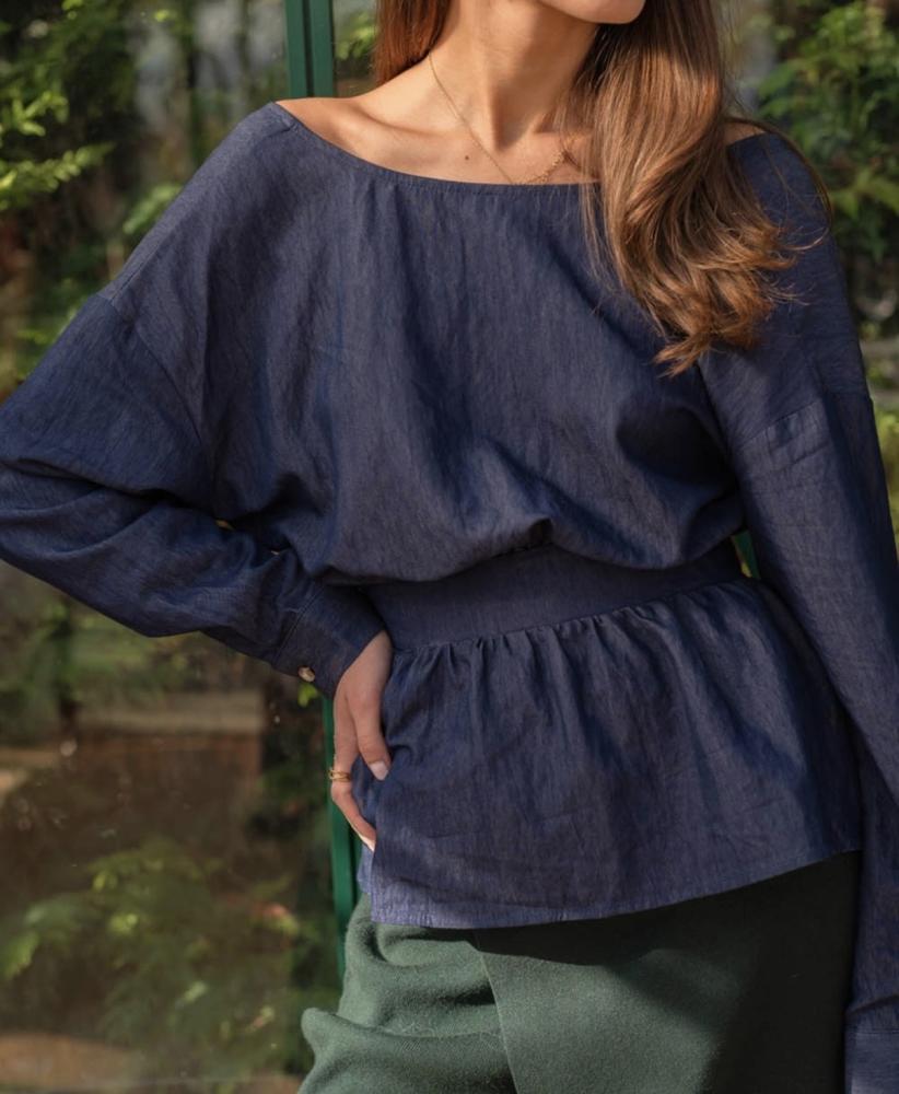 Acheter en ligne Blouses Blouse Dewi marine Blouses Blouse Dewi marine