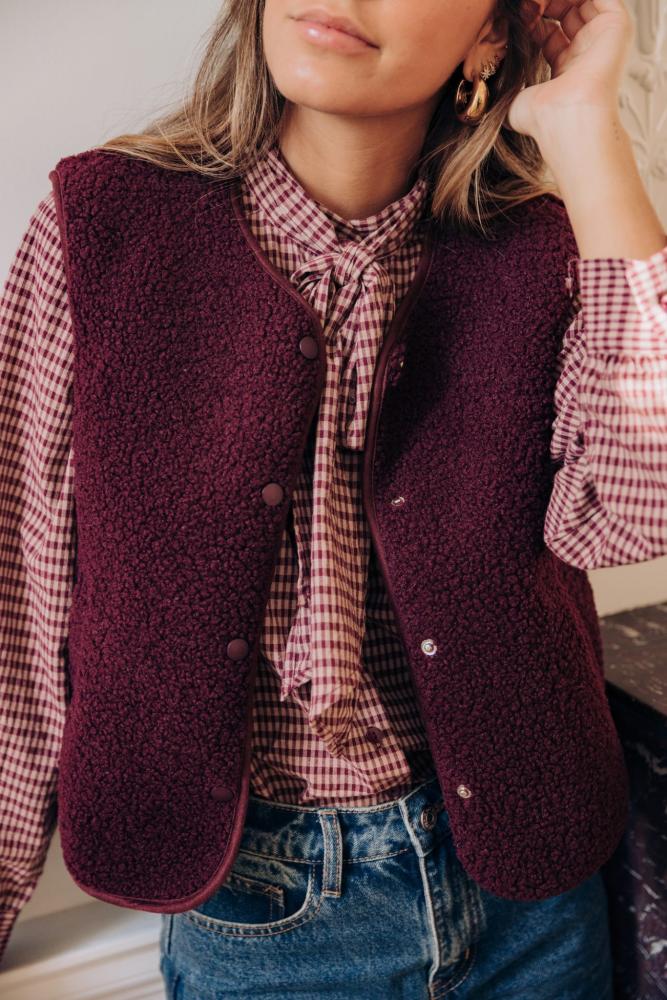 Acheter en ligne Gilets Gilet Ebba prune Gilets Gilet Ebba prune