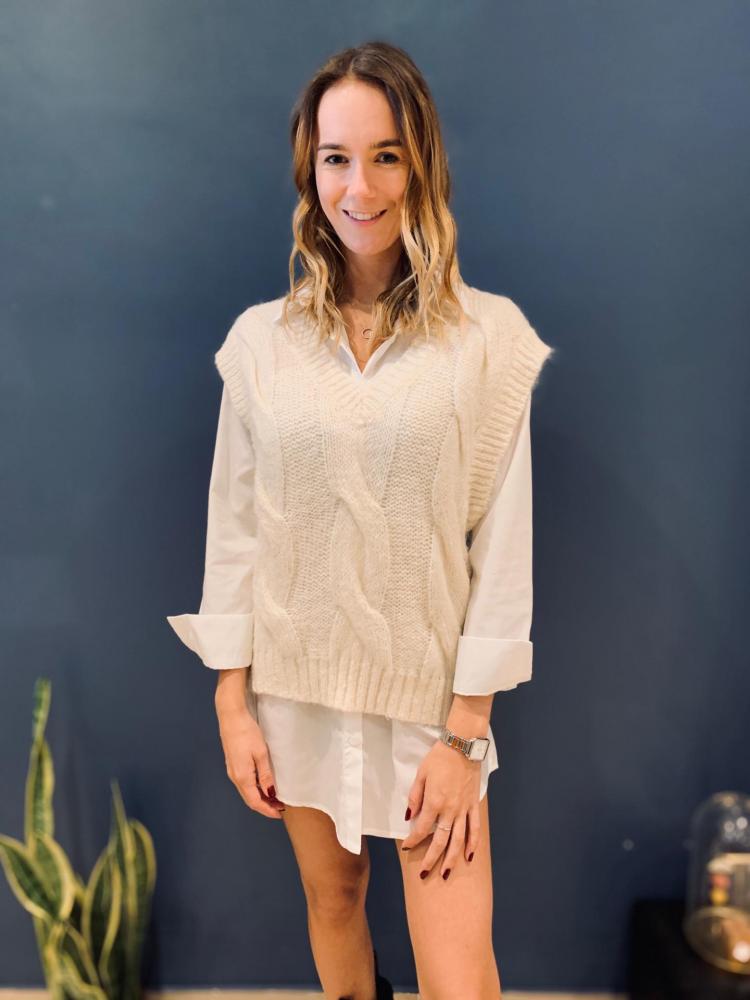 Pull Pull sans manches beige