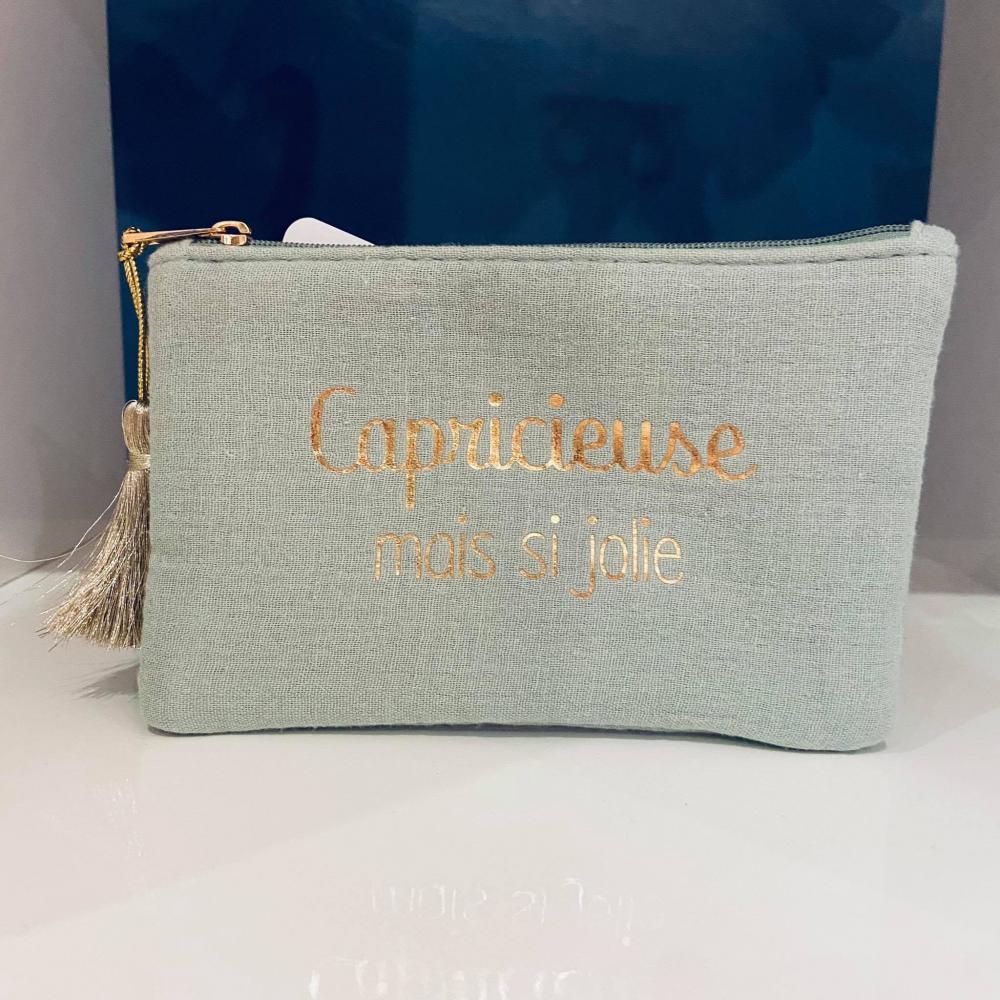 Pochette Capricieuse mais si jolie vert d’eau, .